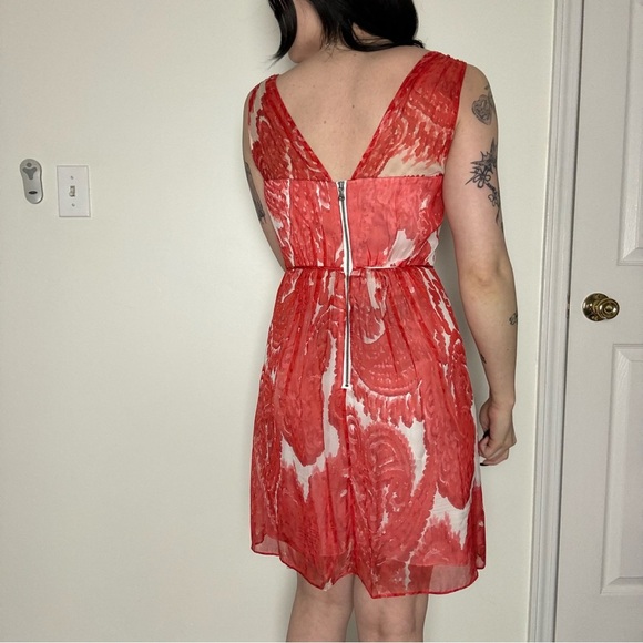 Milly White and Pink Zip-Up Back Sleeveless Dress XS - Picture 3 of 5